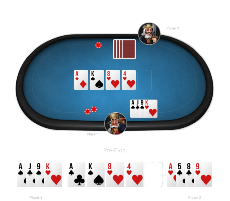 Bộ bài khi tham gia Poker Omaha 